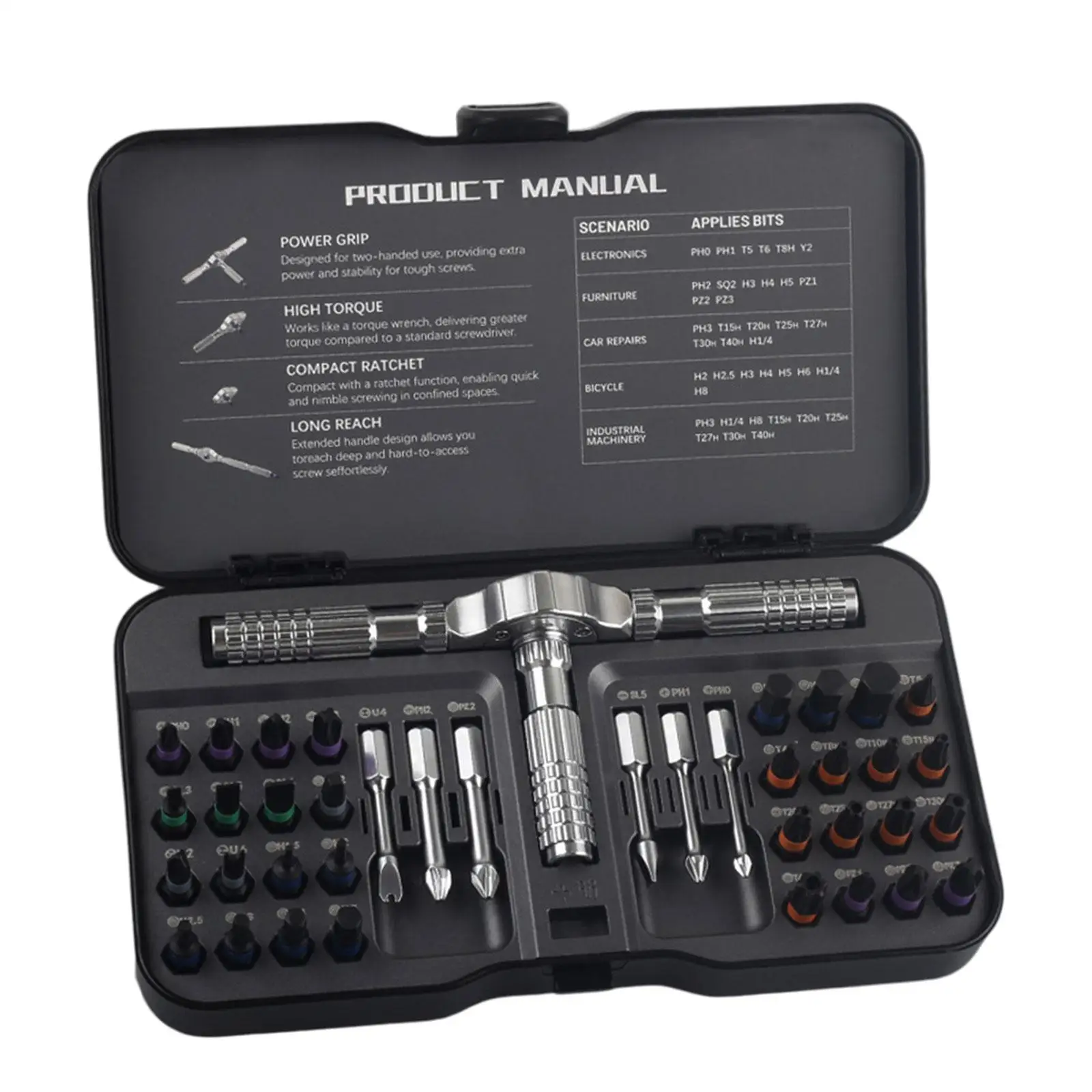 

DIY 40 in 1 Magnetic Screwdriver Set Professional Easy Installation T Handle
