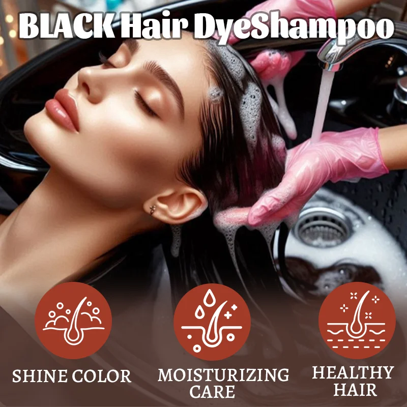 10Pcs Fast Black Hair Shampoo 5 Mins Fast Become Black Hair Dye Herb Natural Hair Care Restore Colorant Shampoo Hair Care view 5