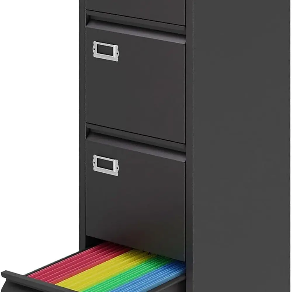 4 Drawer File Cabinet with Lock, Metal Filing Cabinets, Vertical Small Filing Cabinet Steel Lockable Storage Cabinets for Home O