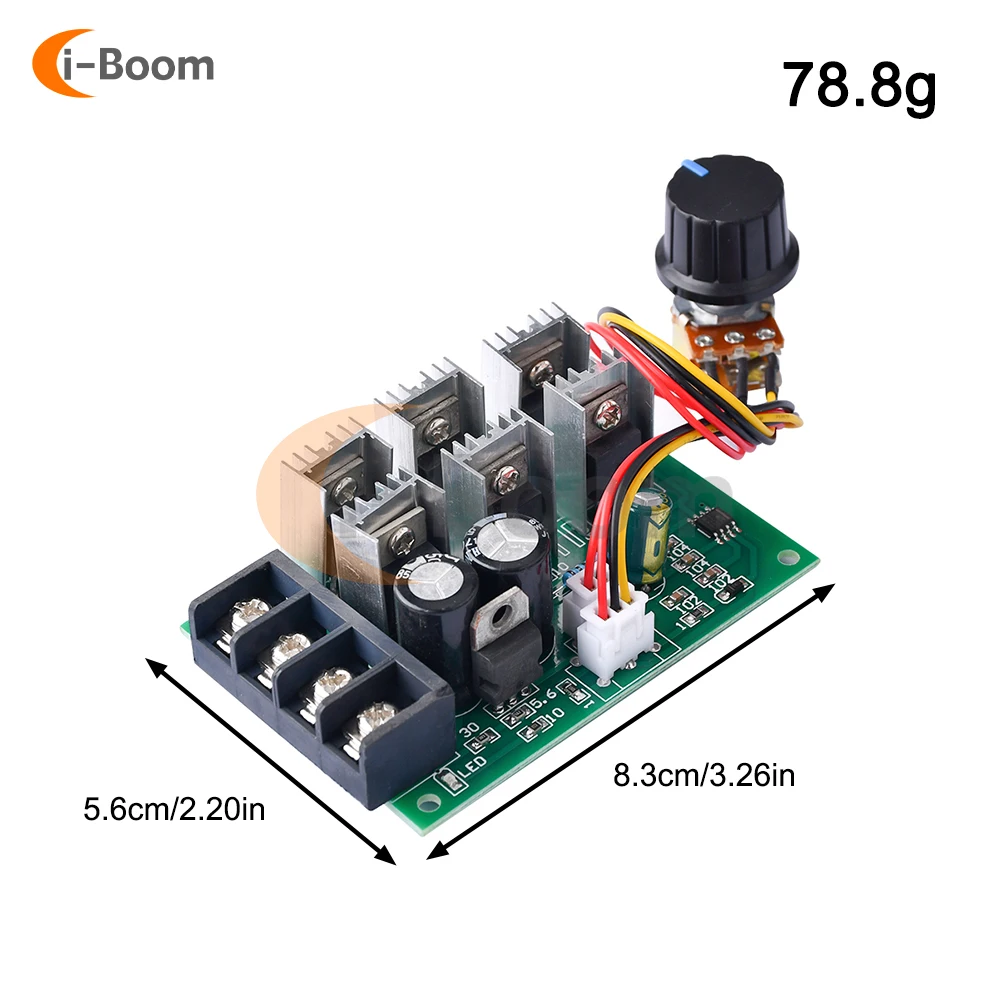 DC9-55V PWM Motor Governor Motor Pump Speed Controller Driver 40A 2000W High Power Speed Controller 9V 12V 24V 36V 48V