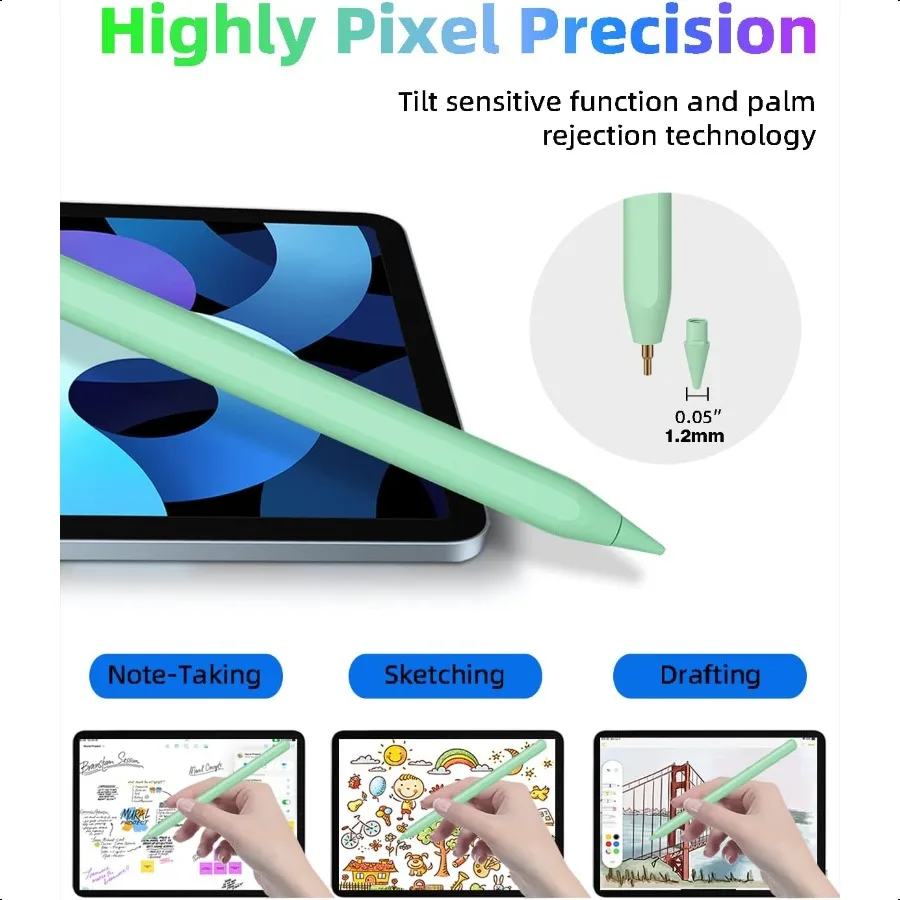 Matita per iPad di seconda generazione con ricarica wireless magneticaStilo da Apple Pencil di seconda generazione compatibile con iPad Pro