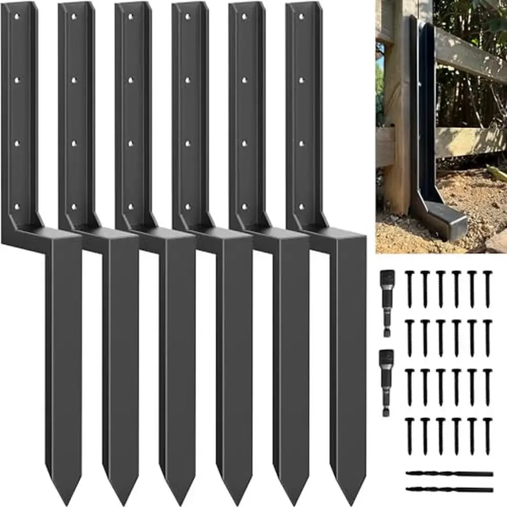 

Thickened Steel Fence Post Repair Kit Ground Spikes Garden Support 4x4 6x6 Wood Stakes Army Corrosion Resistance Metal Anchors