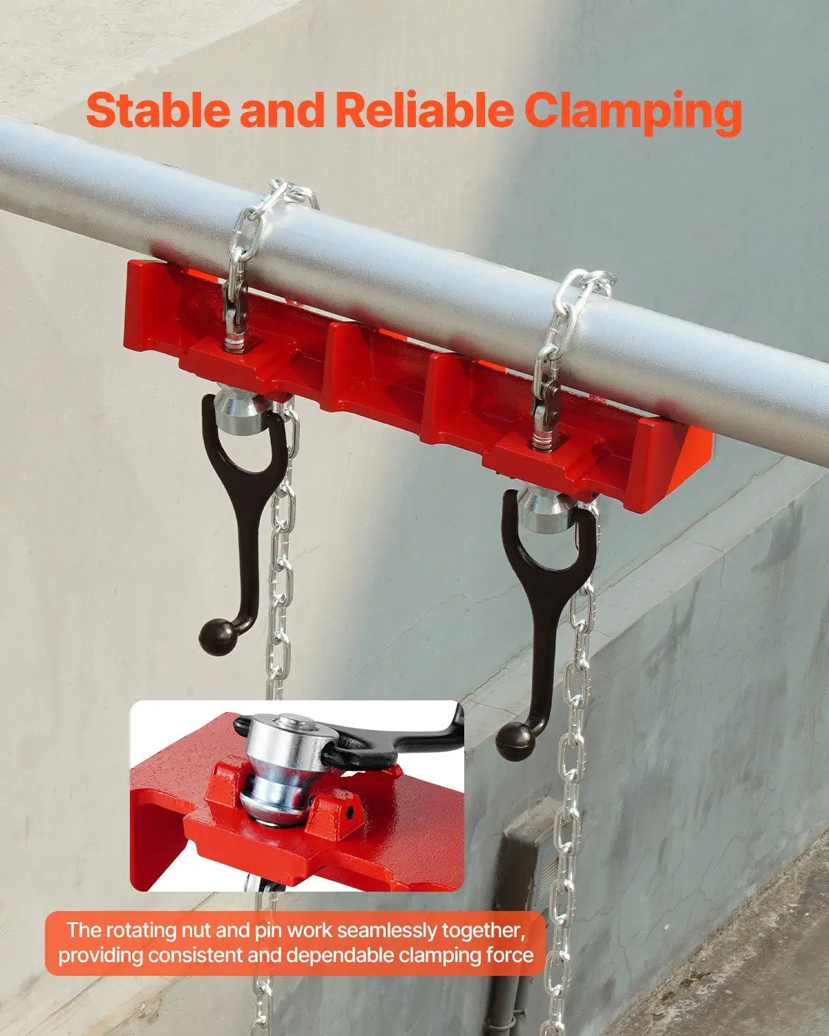 Tornillo de banco de soldadura de tubos de alta resistencia, abrazadera de cadena doble de 1/2" - 8" con manivelas, accesorio de soldadura de hierro fundido para fontanería y metalurgia