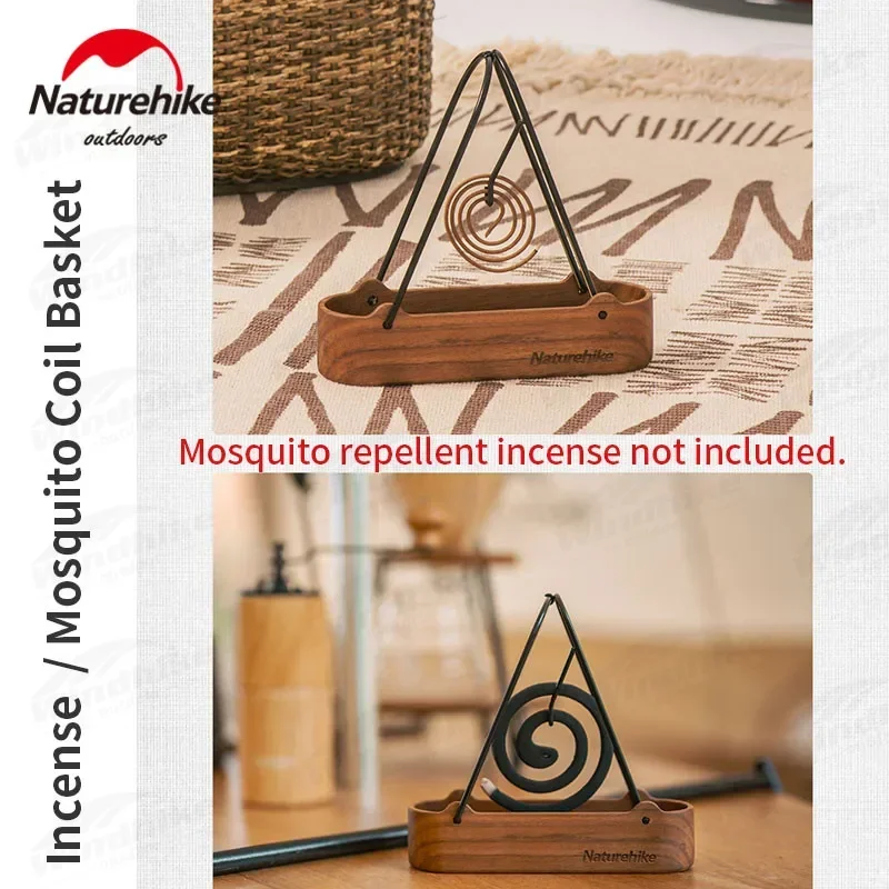 Naturehike Portable Mosquito Coil Basket Ultralight Foldable Hanging Incense Basket Camping Outdoor Home Decorative Wooden Frame