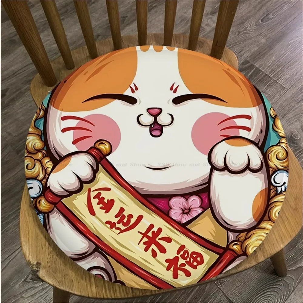 Lucky Cat Cushion Mat European Stool Pad Patio Home Kitchen Office Chair Seat Cushion Pads Sofa Seat 40x40cm Chair Mat Pad