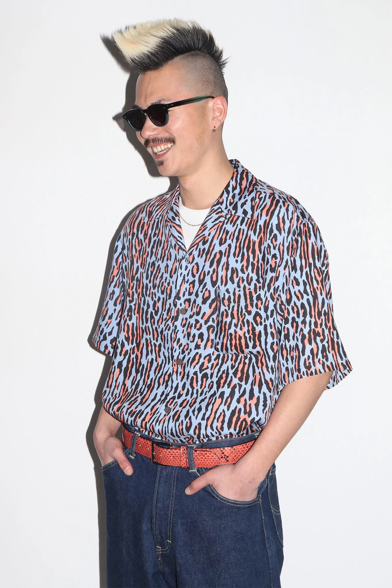 

WAO MARIA Summer Casual Leopard Print ort Sve irt Loose Fit Youthful Sle Cuban Collar Button up Regular Length