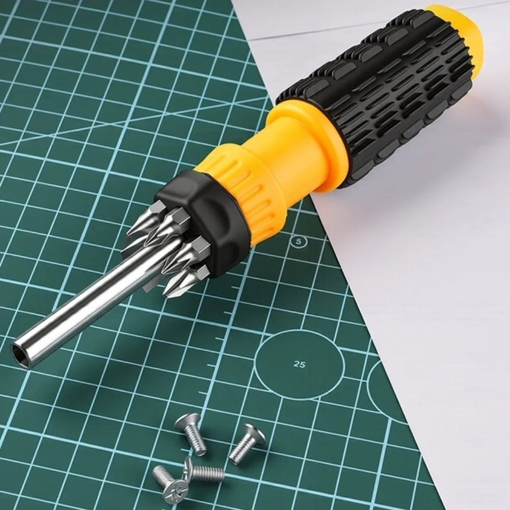 

6 In 1 Retractable Screwdriver Set 4.5/5.5/6mm PH0 PH1 PH2 Screws Bits With Non Slip Handle Portable Multi-Functional Repair Kit