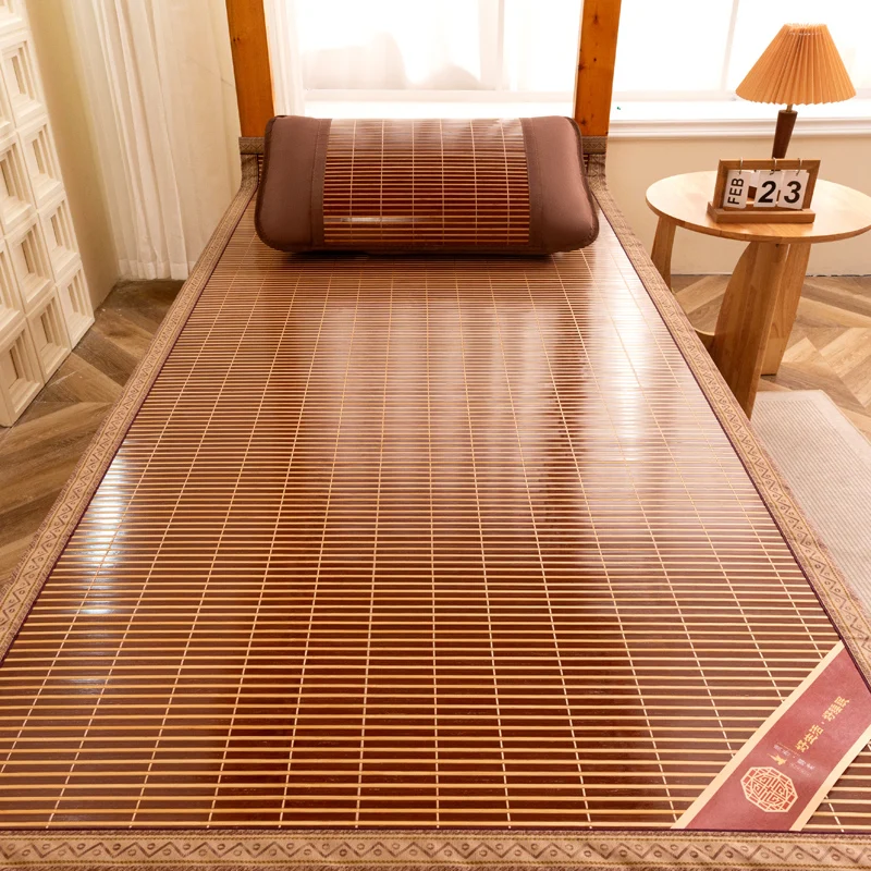 

2025 New Double-Sided Foldable Bamboo Cooling Mat Ice Silk Summer Winter Universal Mattr Pad Modern Chinese Sle Bedding