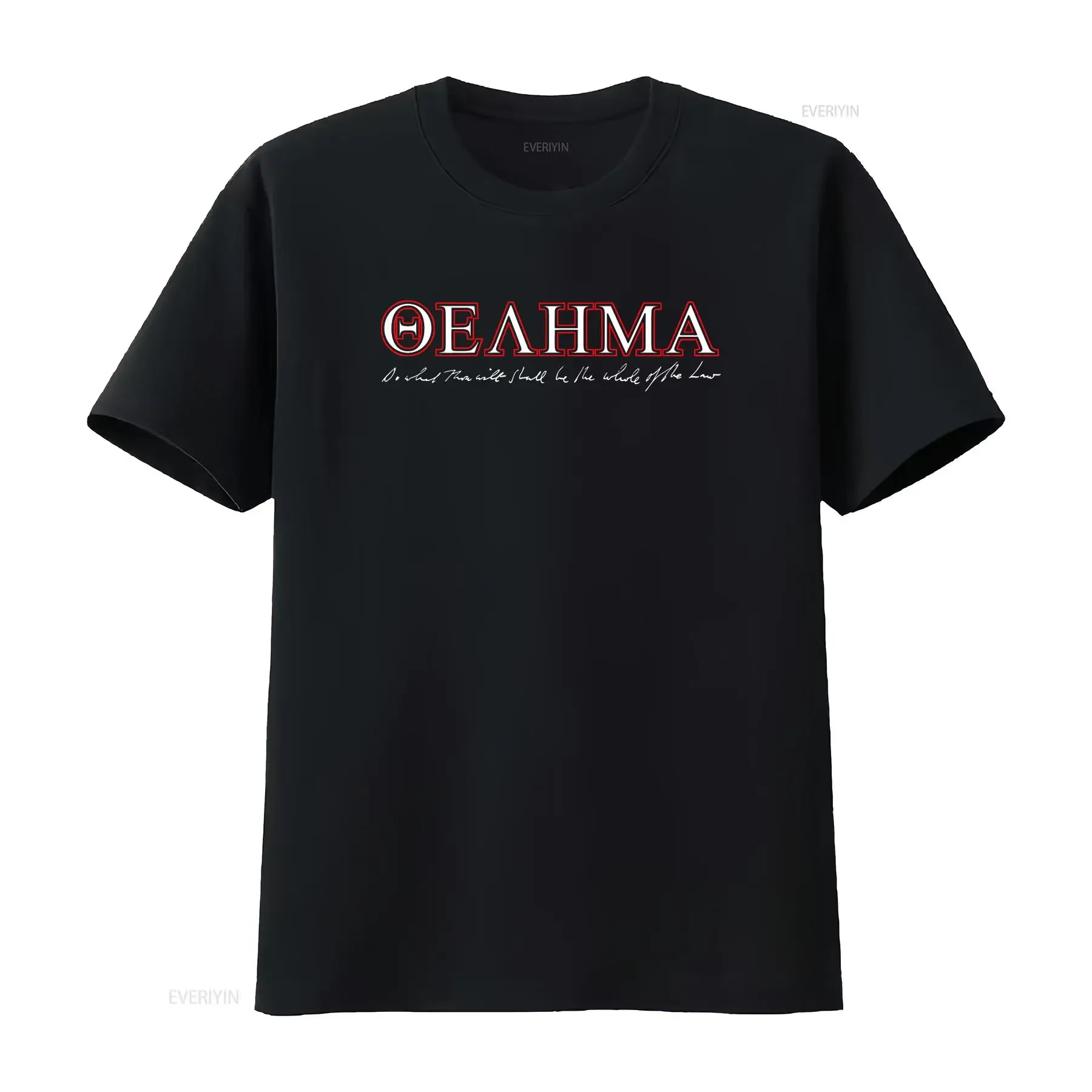 Camiseta de algodón con manuscrito a mano de Thelema Aleister Crowley, ¿e qué estás Wilt deberán todo el derecho de Liber AL