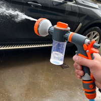 Car Water Washer High Pressure Hose Foam Sprayer Foam Nozzle Soap Dispenser Garden Watering Tool 8 Watering Mode for Car Washing