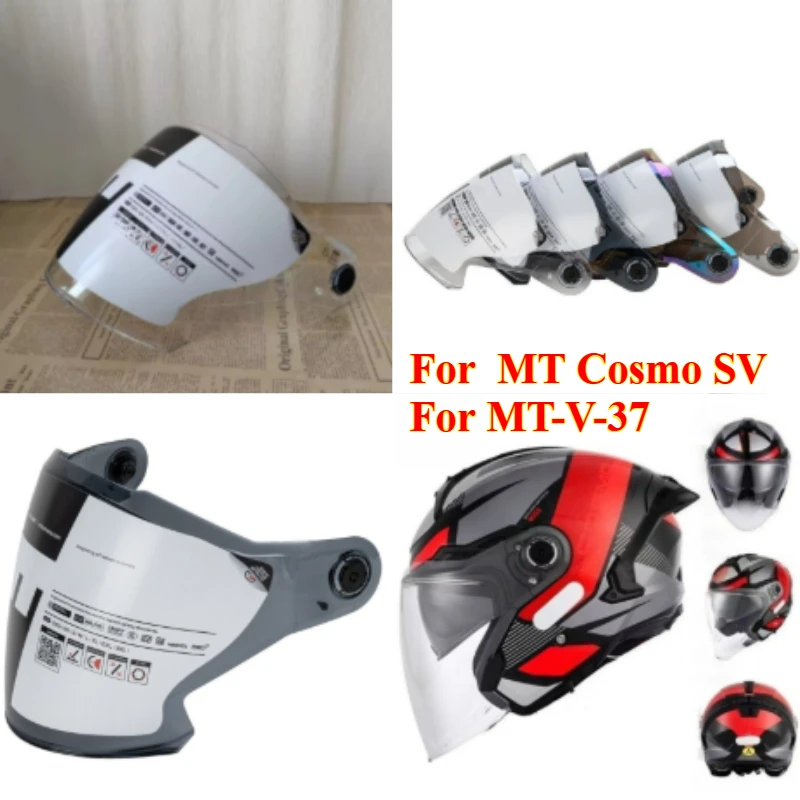 

1 шт. подходит для MT Cosmo SV, линзы для полушлема, прозрачные линзы, черный цветной козырек для шлема MT-V-37, сменные аксессуары