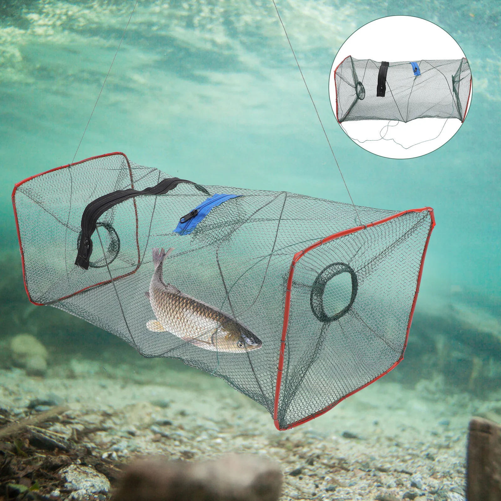 3 Pcs Fishing Shrimp Trap Crab Cast Net Collapsible Flash High-class for Blue Crabs Nylon Minnow