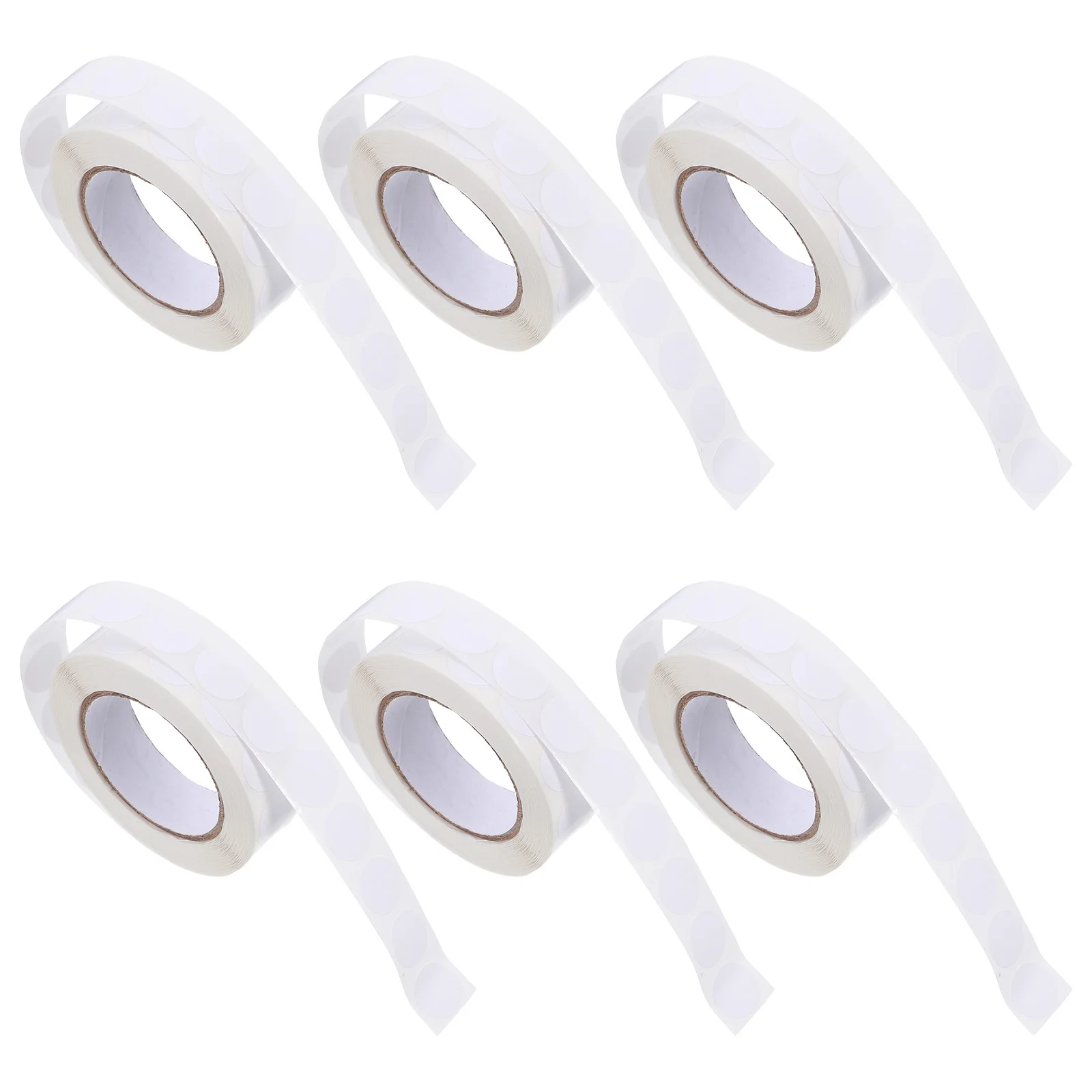 

1000pcs 6 Rolls 13Mm White Round Self Adhesive Labels Waterproof Writable For Labeling Organizing Files Inventory Storage