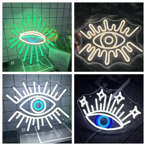 目の形をしたLEDネオンサインUSB電源、寝室の壁の装飾用ネオンサイン、休日、パーティー、結婚式の装飾ランプ用