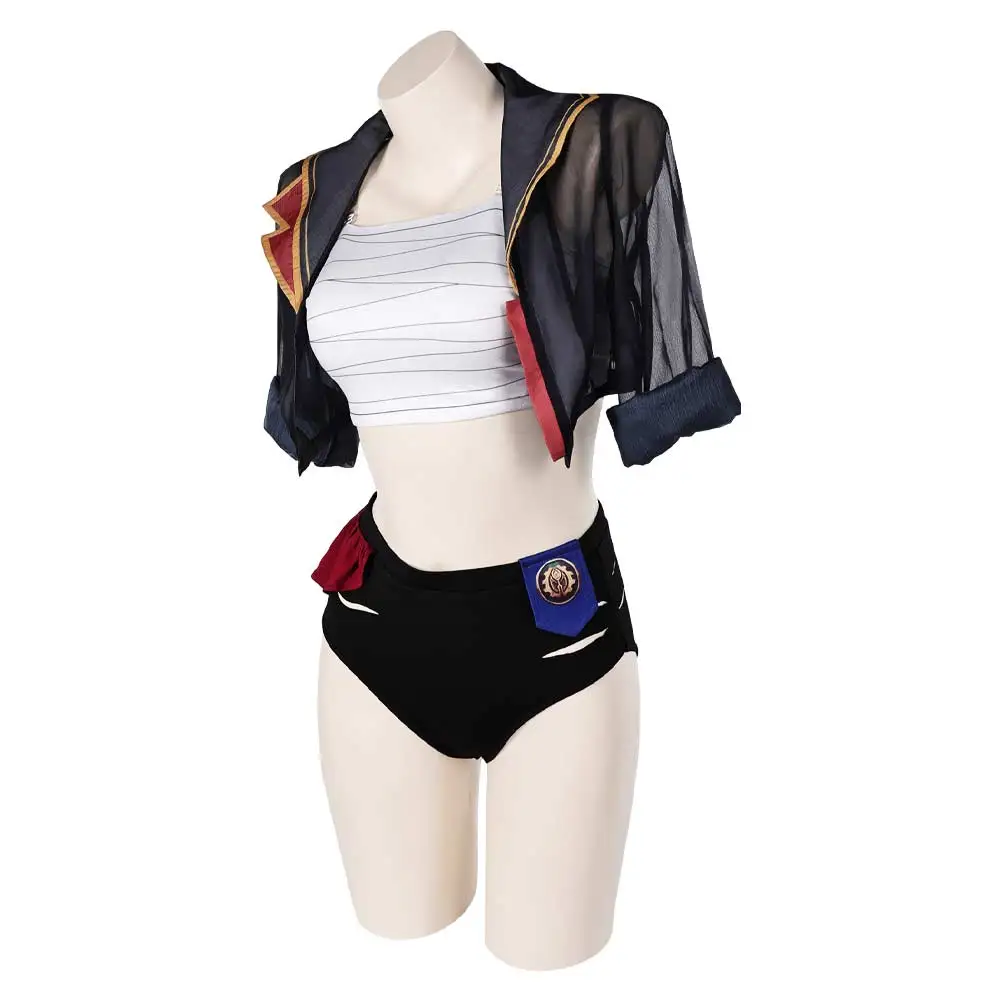 غامض السادس الموسم 2 تأثيري المرأة فانتازيا ملابس السباحة سترة لعبة LoL ملابس تنكرية للإناث هالوين كرنفال البدلة