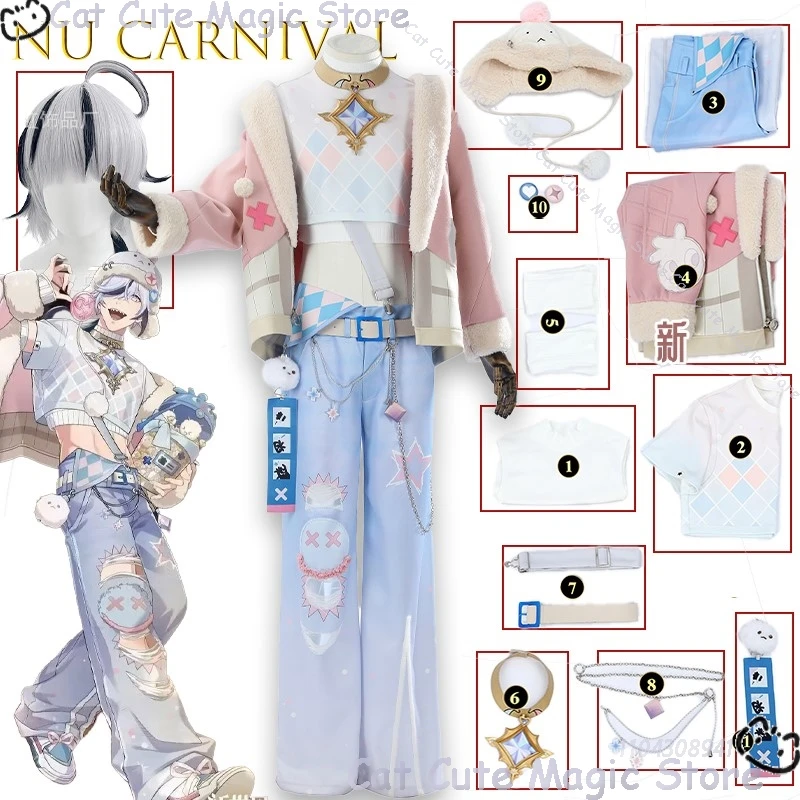

Nu Carnival Blade Cosplay Day And Night Painting Memories Coat Wig Halloween Casual Blade Uniform Halloween Comic Con Outfit Man