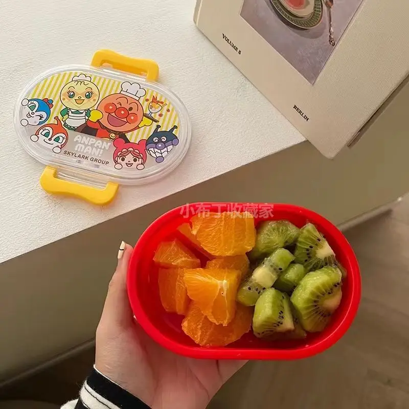 Kawaii Anpanman Plastic Bento Box Cartoon Mini Fruit Storage Box Snack Box Children Dinner Pail Anime Peripheral Tableware Gift