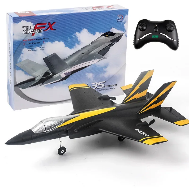 RC Plane Flying Bear FX835 Airplane Glider 2-Channel F35 Fighter Fixed Wing Foam Electric Model Aircraft Children's Flying Toys