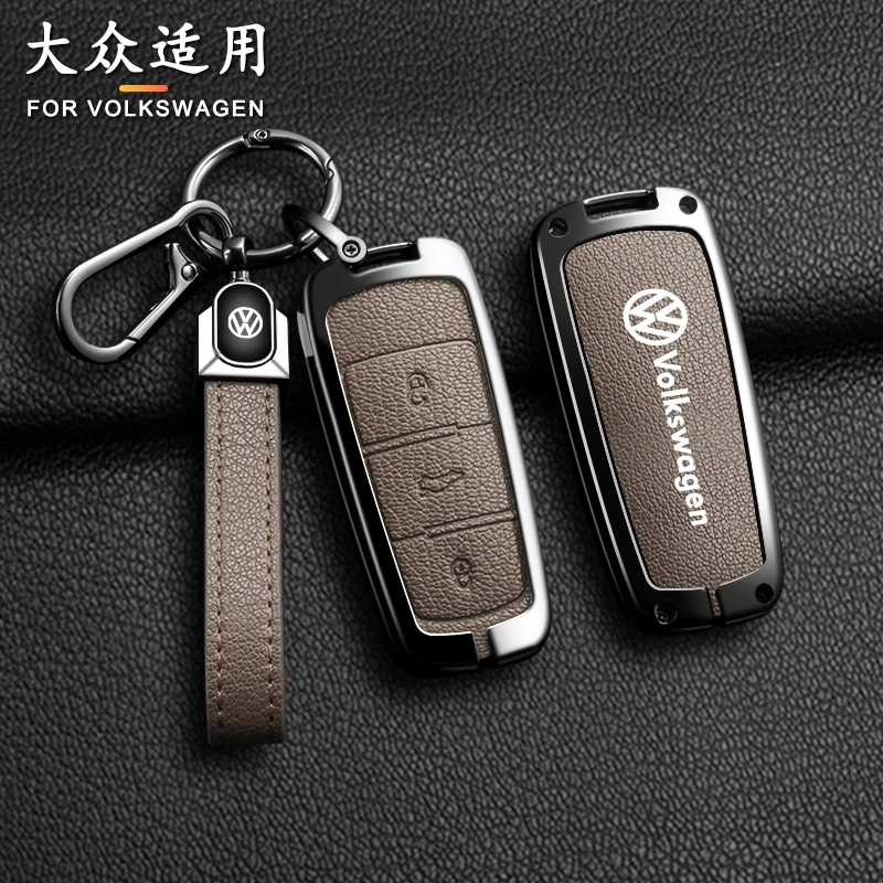

VW GTI GOLF 2026 Hot For VW VOLKSWAGEN Leather Car Zinc Alloy Key Case Cover Remote Shell For Volkswagen VW Passat 3C CC B6 B7