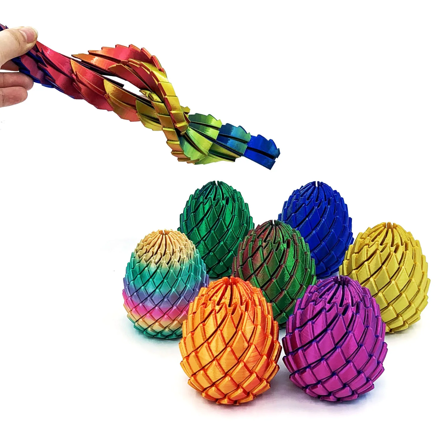 Fidget Dragon Egg Slime Ball, Twistable & Retractable, Multi‑Color Gradient Creative Magic Ball, Easter & Halloween Egg Gift