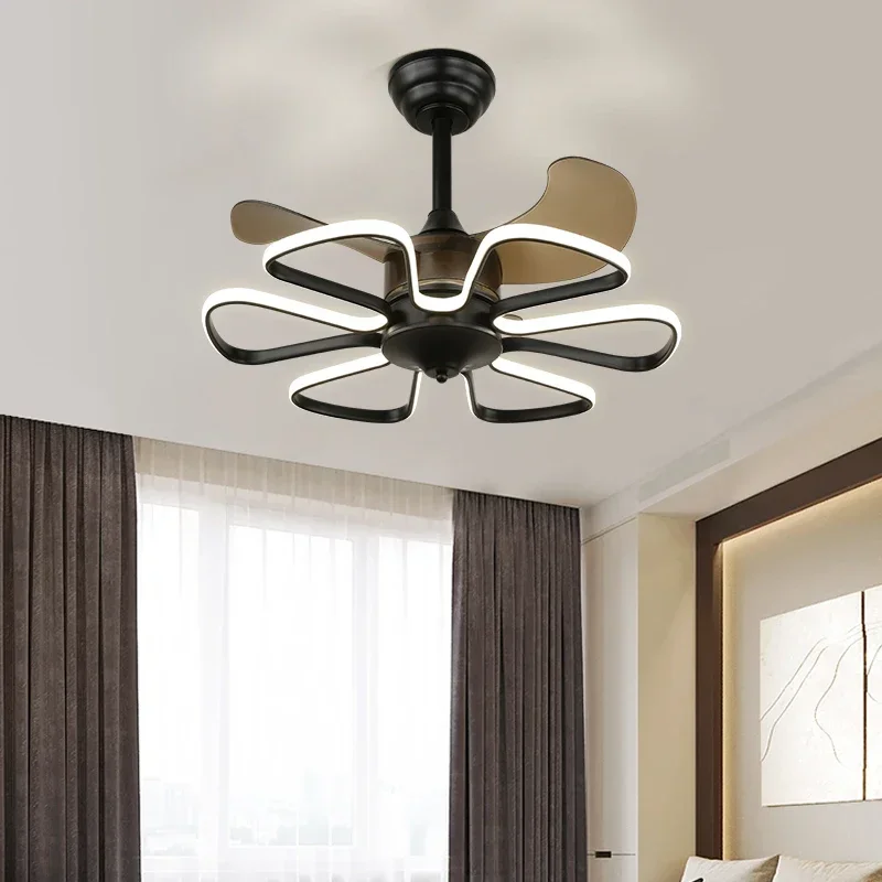 home petal ceiling fan with light remote control 6-speed speed adjustment invisible living room bedroom LED ceiling fan light