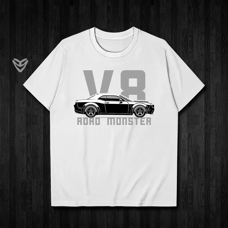 

Car lover pattern T-shirt men's summer comfortable loose short-sleeved cotton crew neck top fashion trend men's clothing
