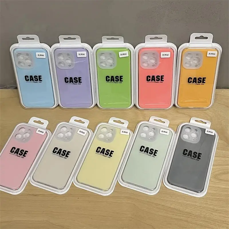 Cartoon Minimalist Candy Solid Color Soft Case For iPhone 15 14 Plus 12 13 11 Pro Max Matte Silicone Lens Shockproof Cover Girl