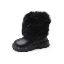 New Kids Winter Boots Warm Velvet Short Boots Children's Snow Boots with Zipper Waterproof Fashion Student Boots for Boys Girls