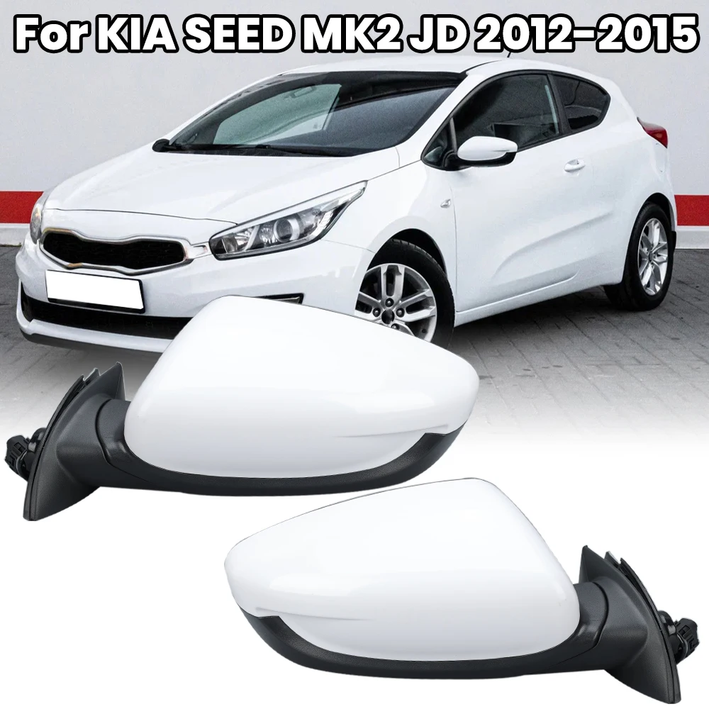 

5-контактное зеркало заднего вида в сборе для KIA CEED MK2 JD 2012 2013 2014 2015, белое ручное складное боковое зеркало с подогревом, автомобильные аксессуары