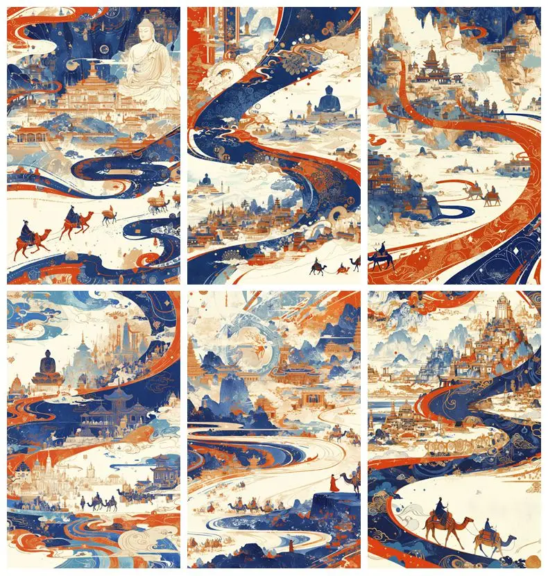 5D DIY 다이아몬드 아트 페인팅 키트, 2024 자수 쥬얼리, 모자이크 크로스 스티치, 실크로드 홈 장식, 어린이 선물 공예, 신제품