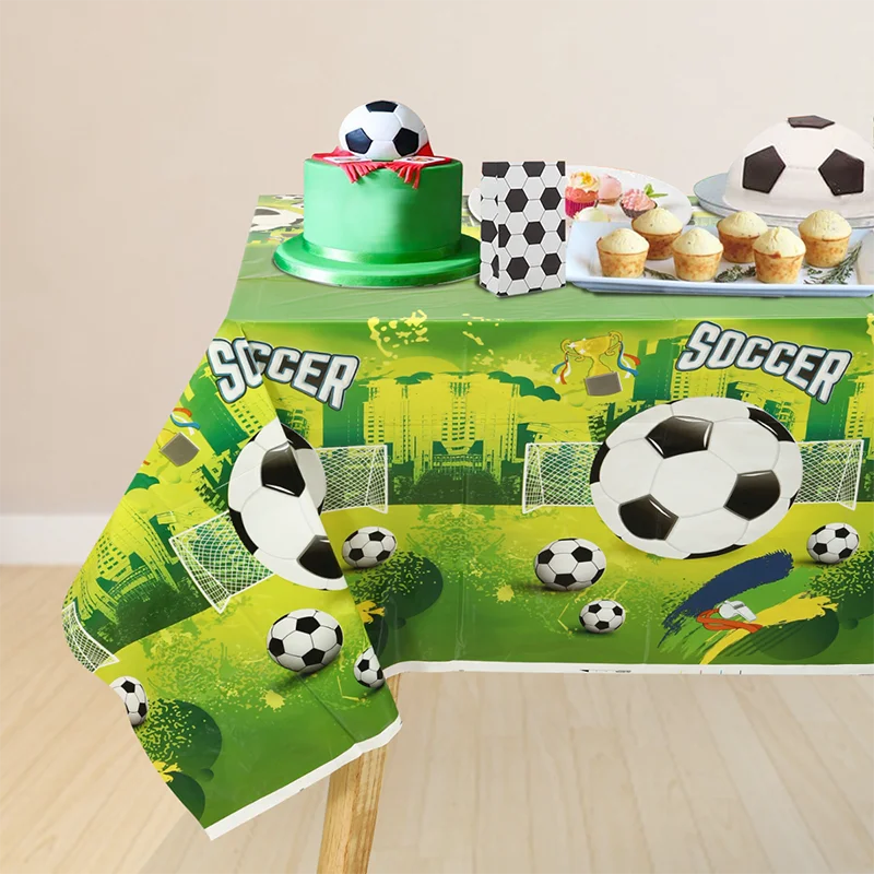 Soccer Theme Disposable Tablecloth Football Sport Birthday Party Supplies Soccer Fans Birthday Party Decortions view 4