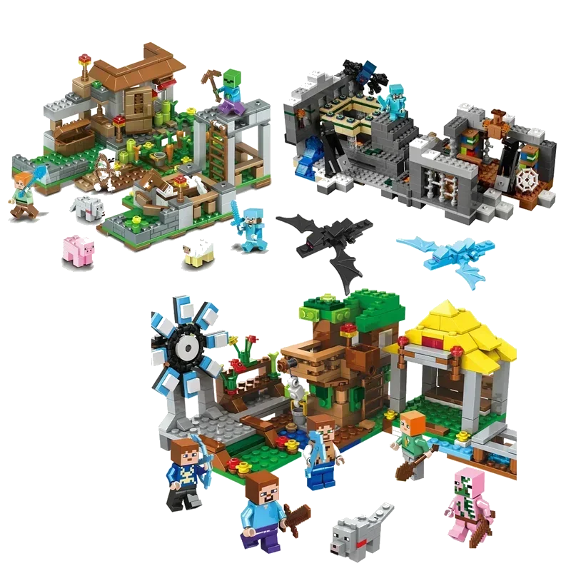 Horse Farm city Dragon model building blocks Toys for children birthday Gift digital character building block gift