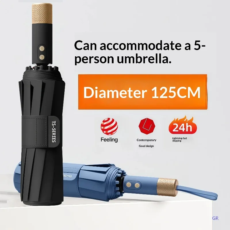 Upgraded Auto Open Close Oversize Windproof Umbrella for Men Women Rain Sun Protection