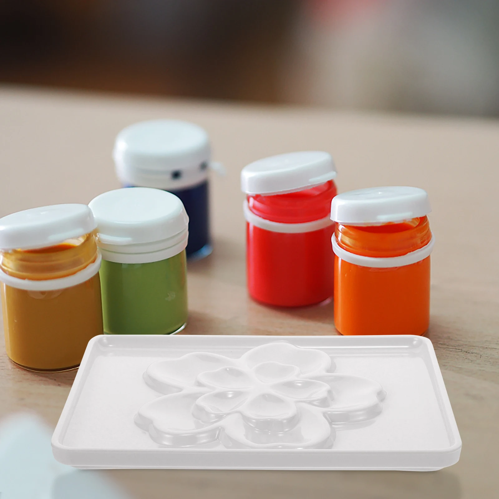 

Watercolor Paint Palette Square Cherry Blossom Thickened Plastic Empty Palette Tray Acrylic Painting pigment Mixing Storage