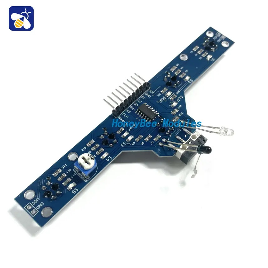 Infrared tracing sensor module five-way tracing obstacle avoidance patrol line tracing module 5 functions high sensitivity