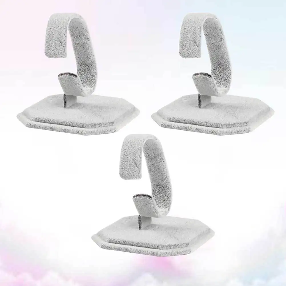 

3 шт. стеллаж для часов C-образный стильный регулируемый держатель для браслета подставка для хранения серый органайзер для браслетов для ювелирных изделий