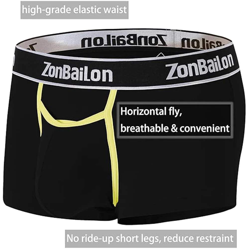 Jinshi Men’s Boxer Shorts Convex-Pouch Sexy Classic Open Fly Lingerie Mens Boxer Briefs With U Pouch