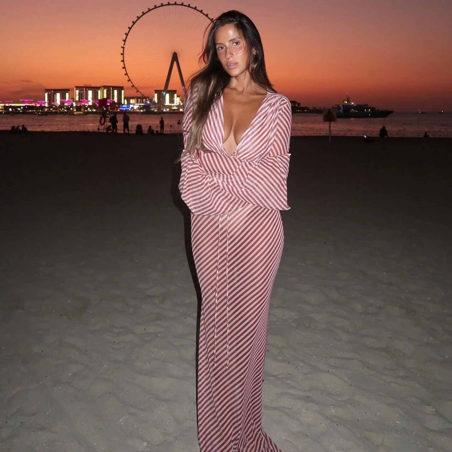1 Stück Cover Ups Bikini Gestreiftes Kleid 2025 Sexy Frauen Badeanzug Bademode Weibliche Bikini Set Badeanzüge Sommer Anzug Beachwear