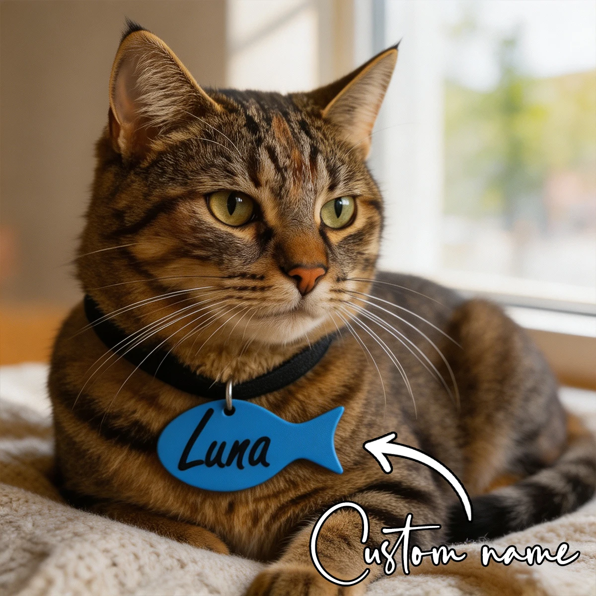 Custom 3D Pet Name Plaque Tags Cute Fish Shaped Design Pet ID Tag Christmas Party Birthday Gifts from pet enthusiasts to puppies