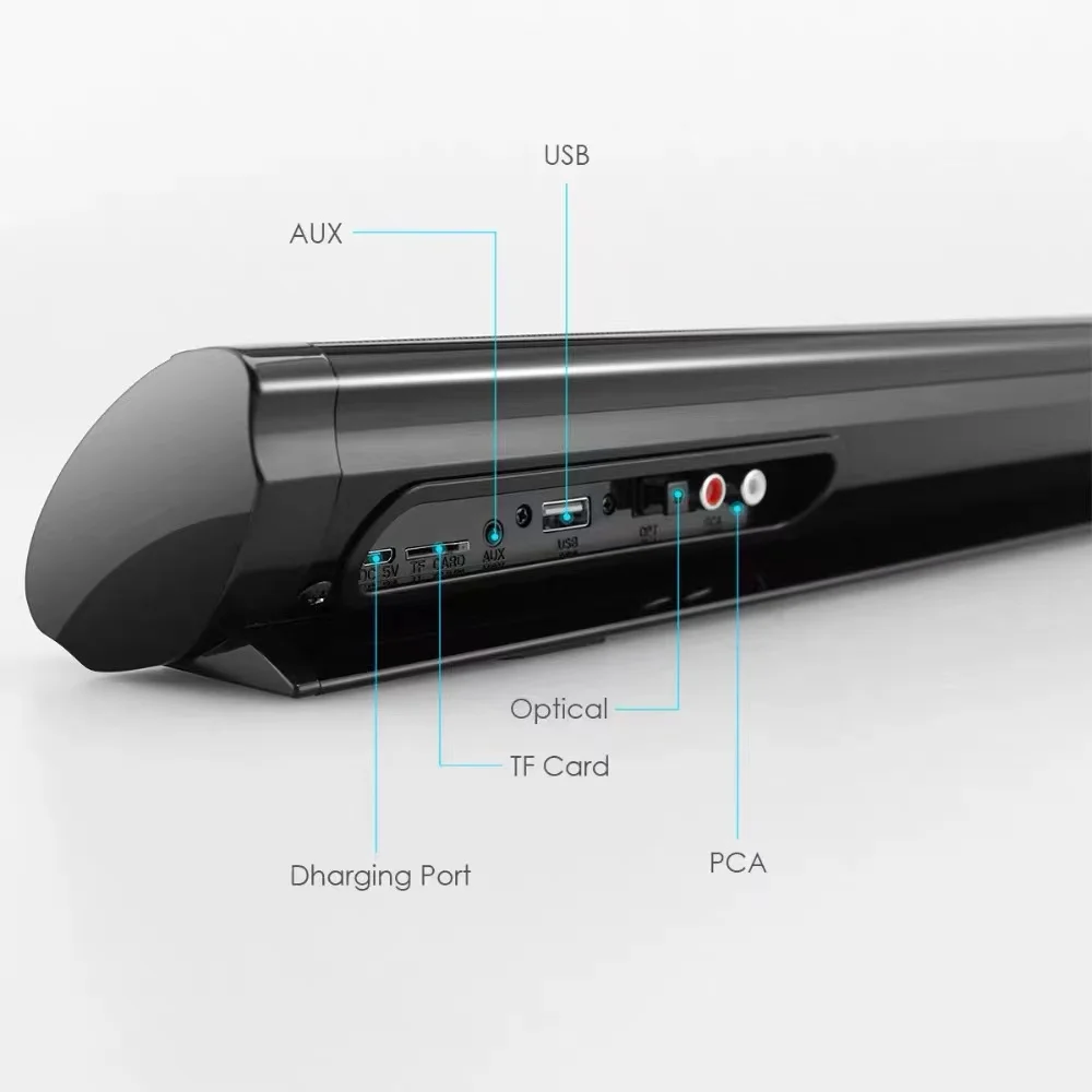 Imagem -04 - Soundbar tv com Subwoofer sem Fio Bluetooth 5.0 3d Surround Estéreo com Rca Aux Controle Remoto