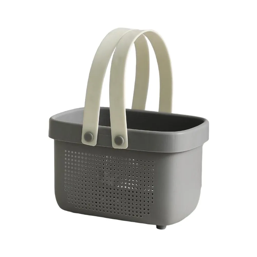 Plastic Bathroom Caddy with Handle Ventilation and Removable Divider for Shampoo Lotion and Razors in Shared Spaces