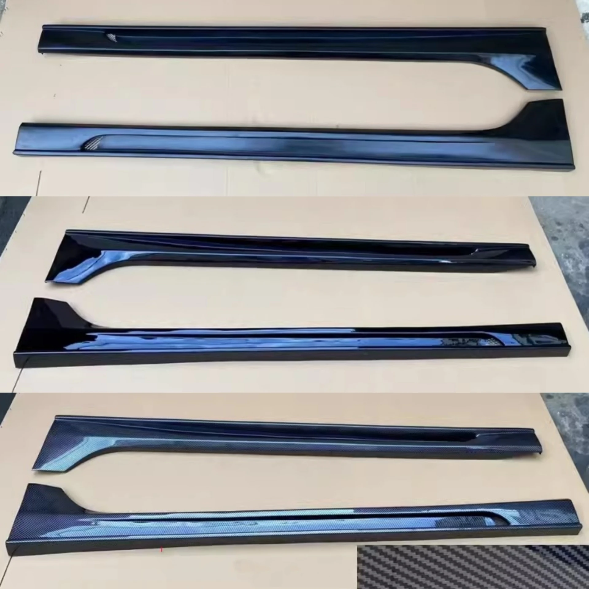 Gloss Black Carbon Fiber Pattern Side Skirt for Mitsubishi Lancer-ex GTR Modified Side Shovel Body Kit Car Accessories