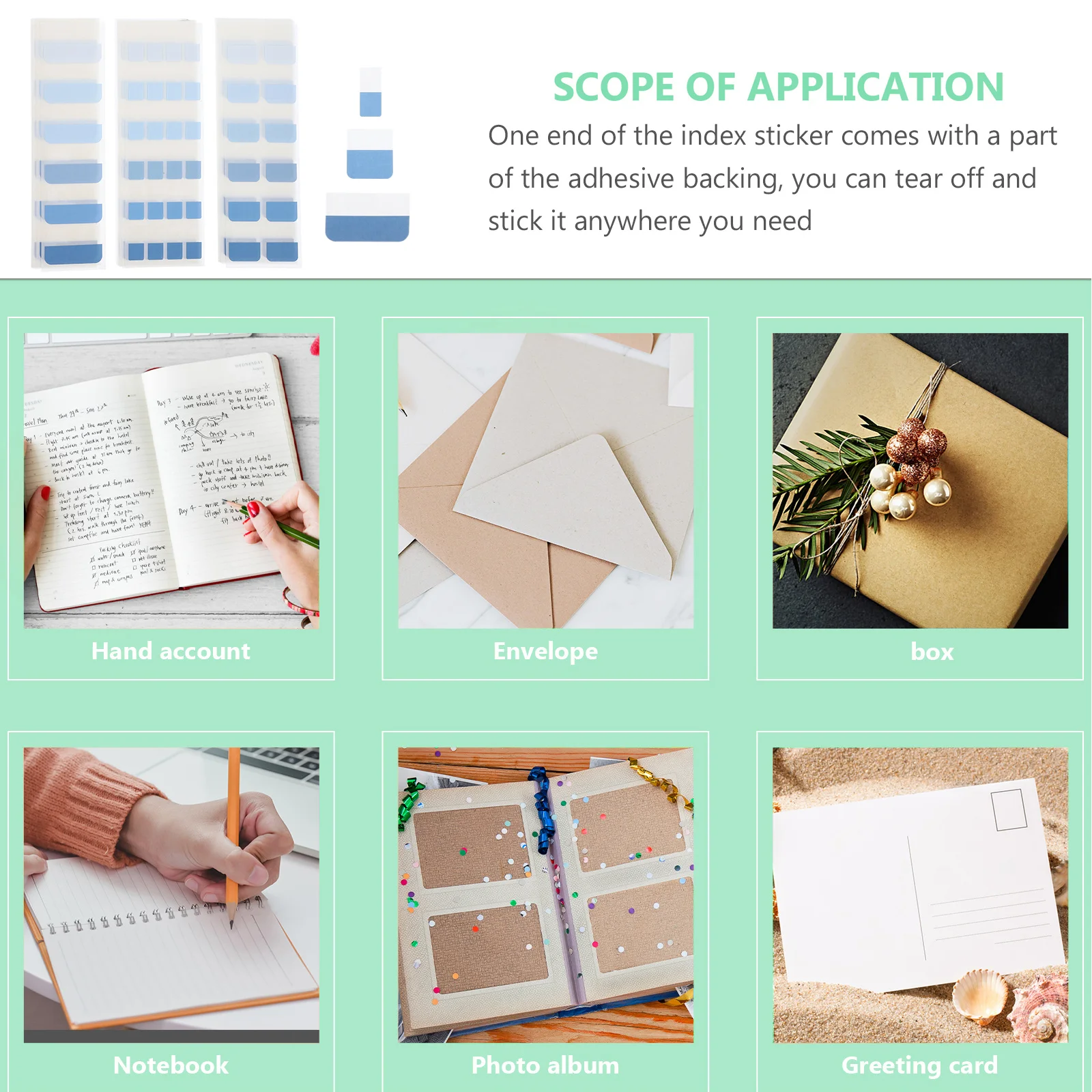 3 Buah Label Perekat Berwarna Cerah yang Dapat Ditulis untuk Buku dan Buku Catatan, Identifikasi Cepat, Label Indeks dengan Perekat Kuat