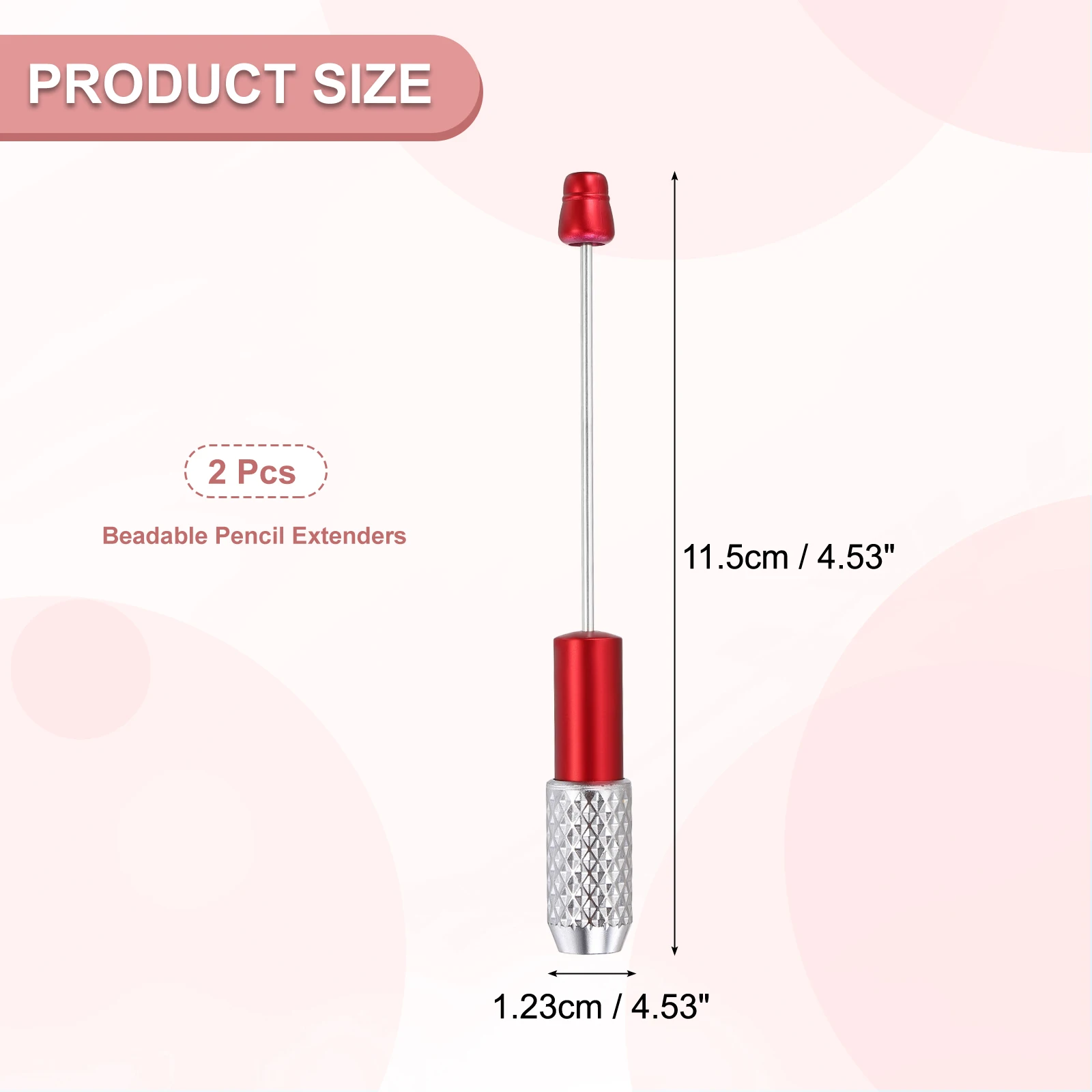 2Pcs Beadable Pencil Extenders Pencil Holder Lengthener Pen Sleeve DIY Craft Accessory for Colored Short Crayon Drawing Writing