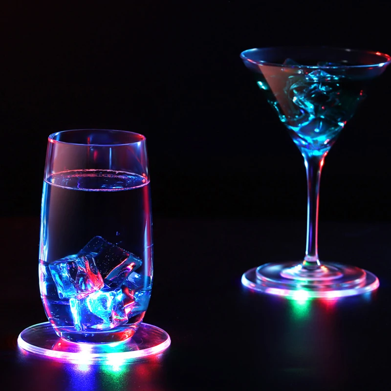 LED Coaster Acrylic Bar Cocktail Flash Base Mats