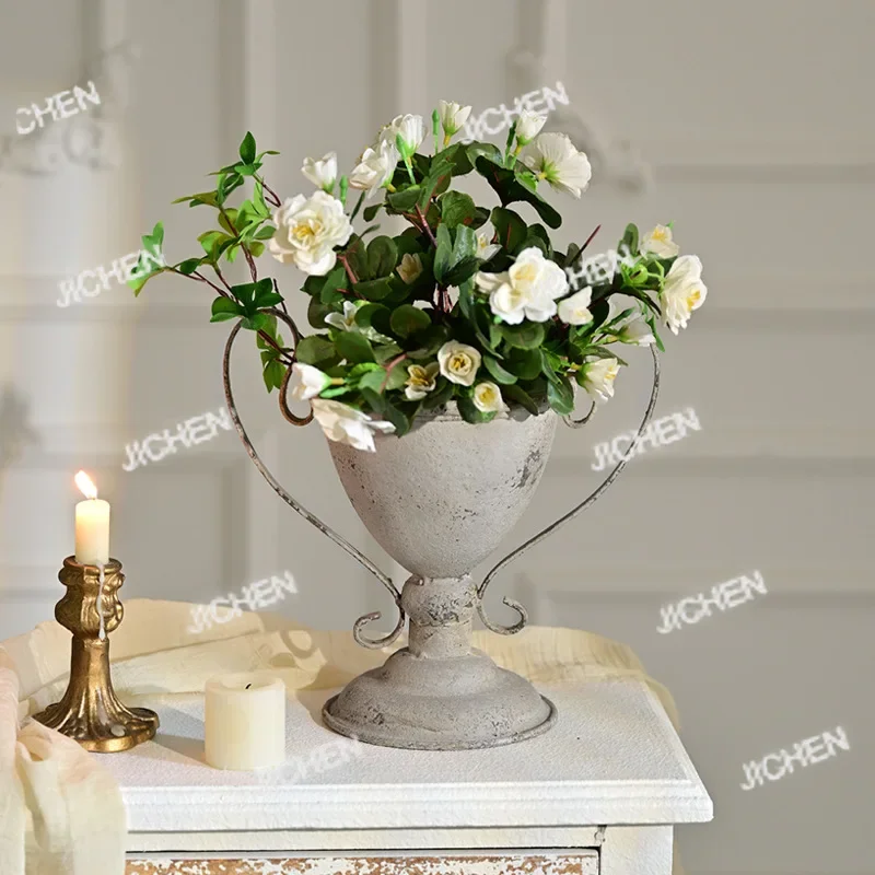 

Премиальная ваза для цветочных композиций, декоративное украшение для дома, обеденный стол, свадебная кованая железная высококачественная легкая роскошная посуда для цветов