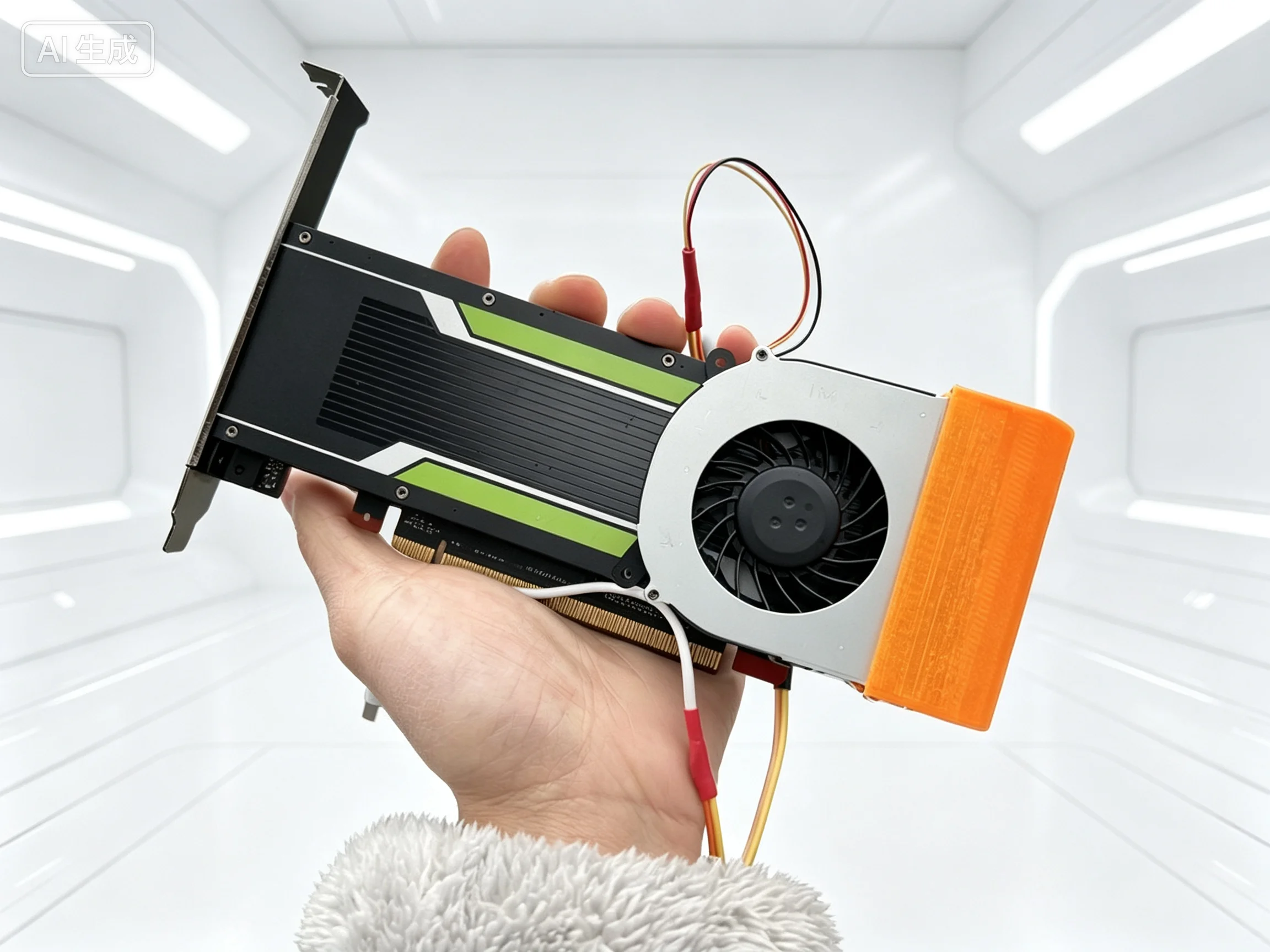 Custom‑GPU‑Cooler For Tesla P4 T4 M4 L4 A2,5V Fan Powered