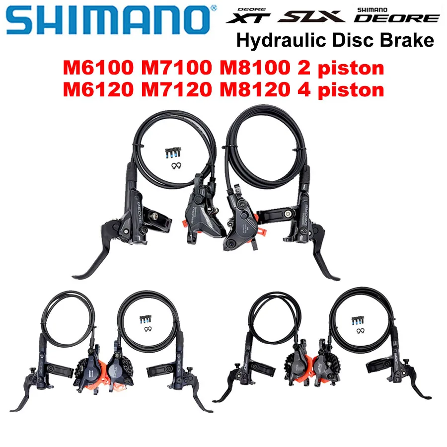 AliExpress Shimano DEORE SLX XT M6100 M6120 M7100 M7120 M8100 M8120 2 or 4 Piston Hydraulic Disc Brake Set for Mountain Bike MTB Original