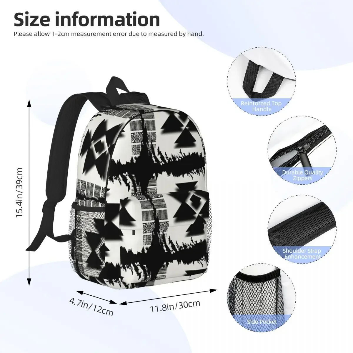 Tribal Aztec Symbol Backpacks Boys Girls Bookbag Fashion Children School Bags Laptop Rucksack Shoulder Bag Large Capacity