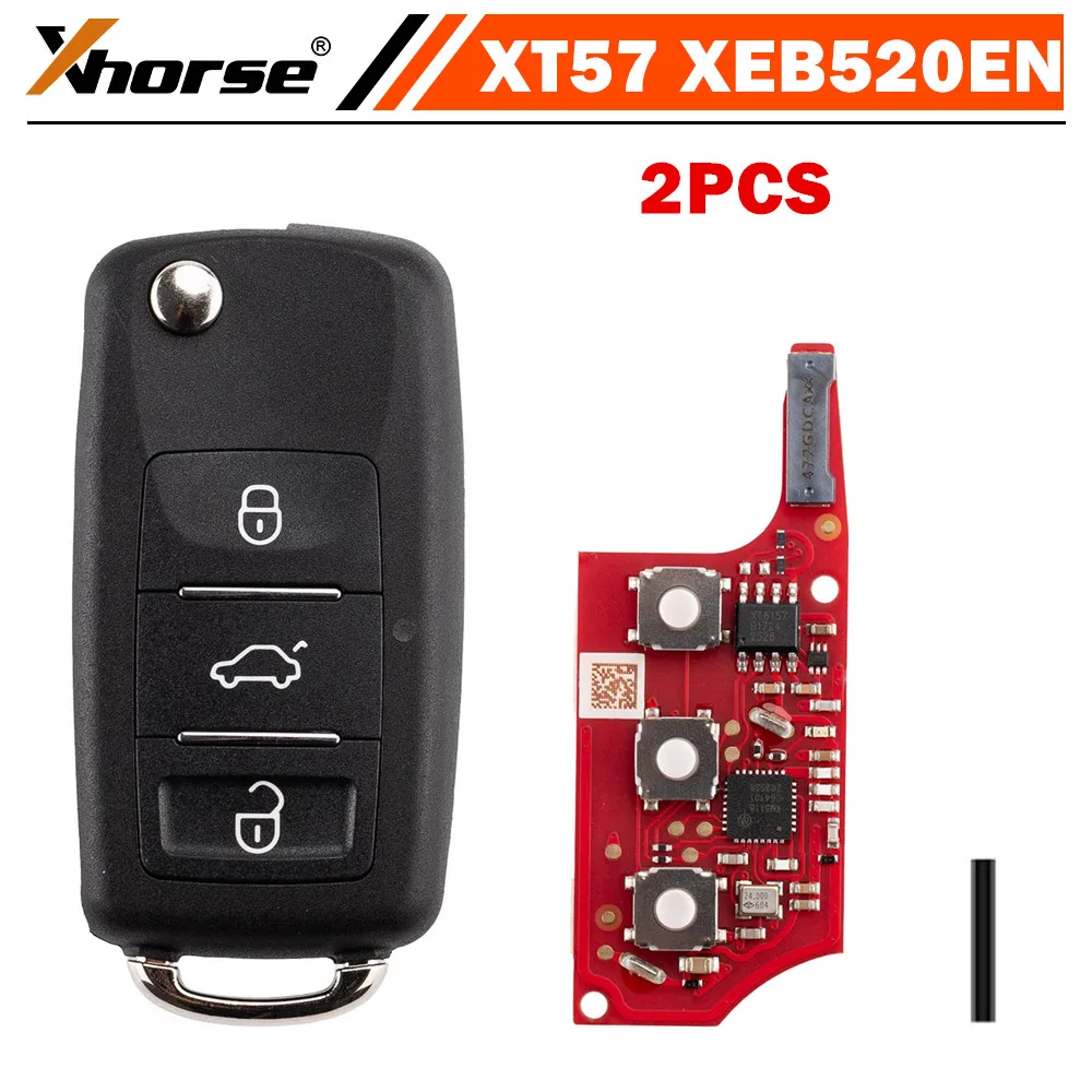 2PCS XHORSE XEB520EN Replaced of XEB510EN B5 Super Remote Key 3 Buttons with XT57 Super Chip for B5 Type for Key Tool Max Pro